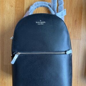 kate spade Black Saffiano Backpack with Gold Hardware